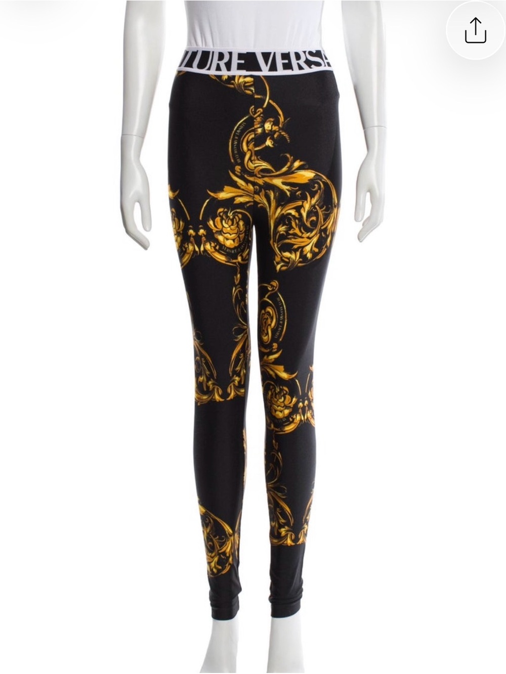 Versace Black & Gold Baroque Leggings